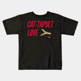 Cat Tapult Love Kids T-Shirt